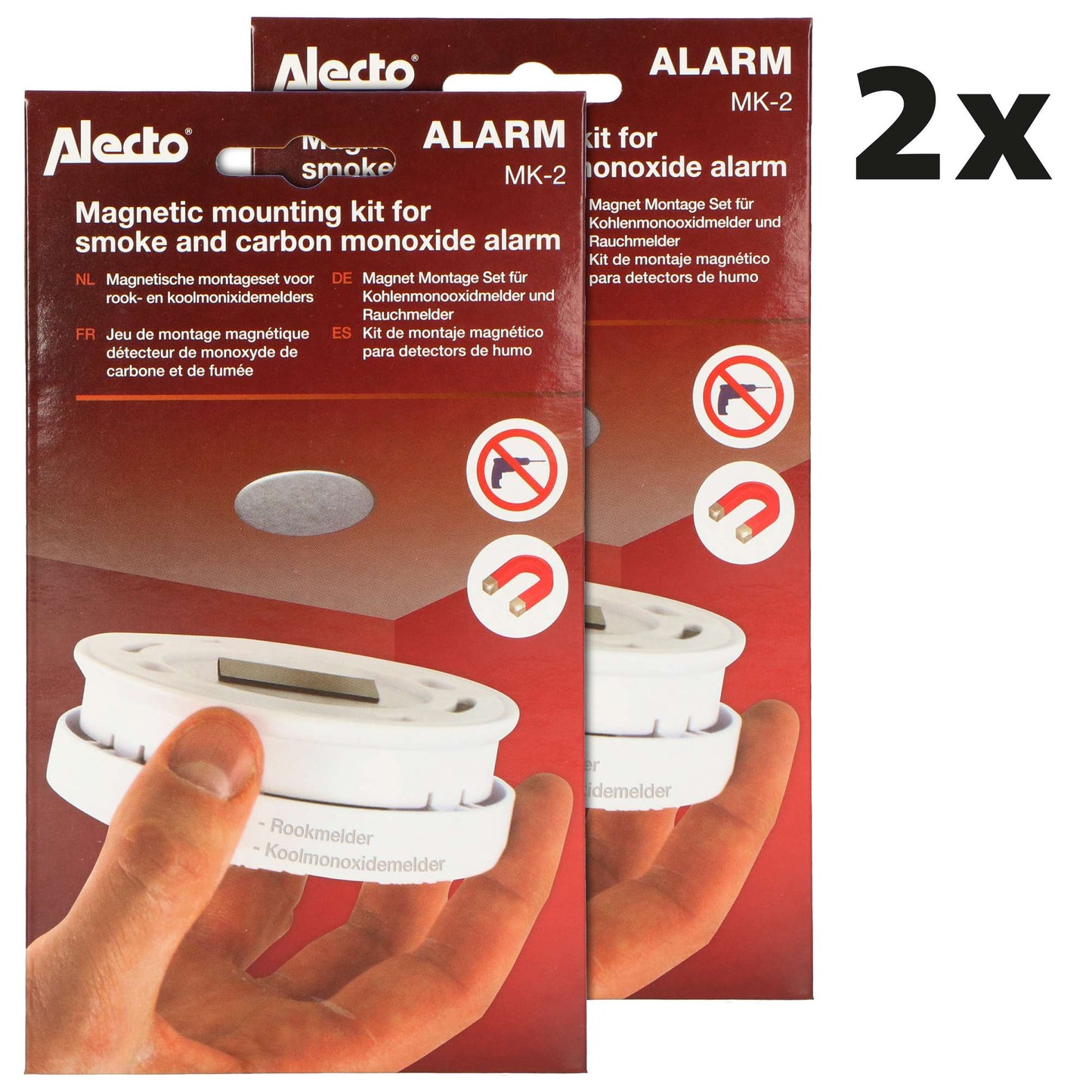 Magnetic Mount Kit for Smoke & CO Detectors, 2-Pack