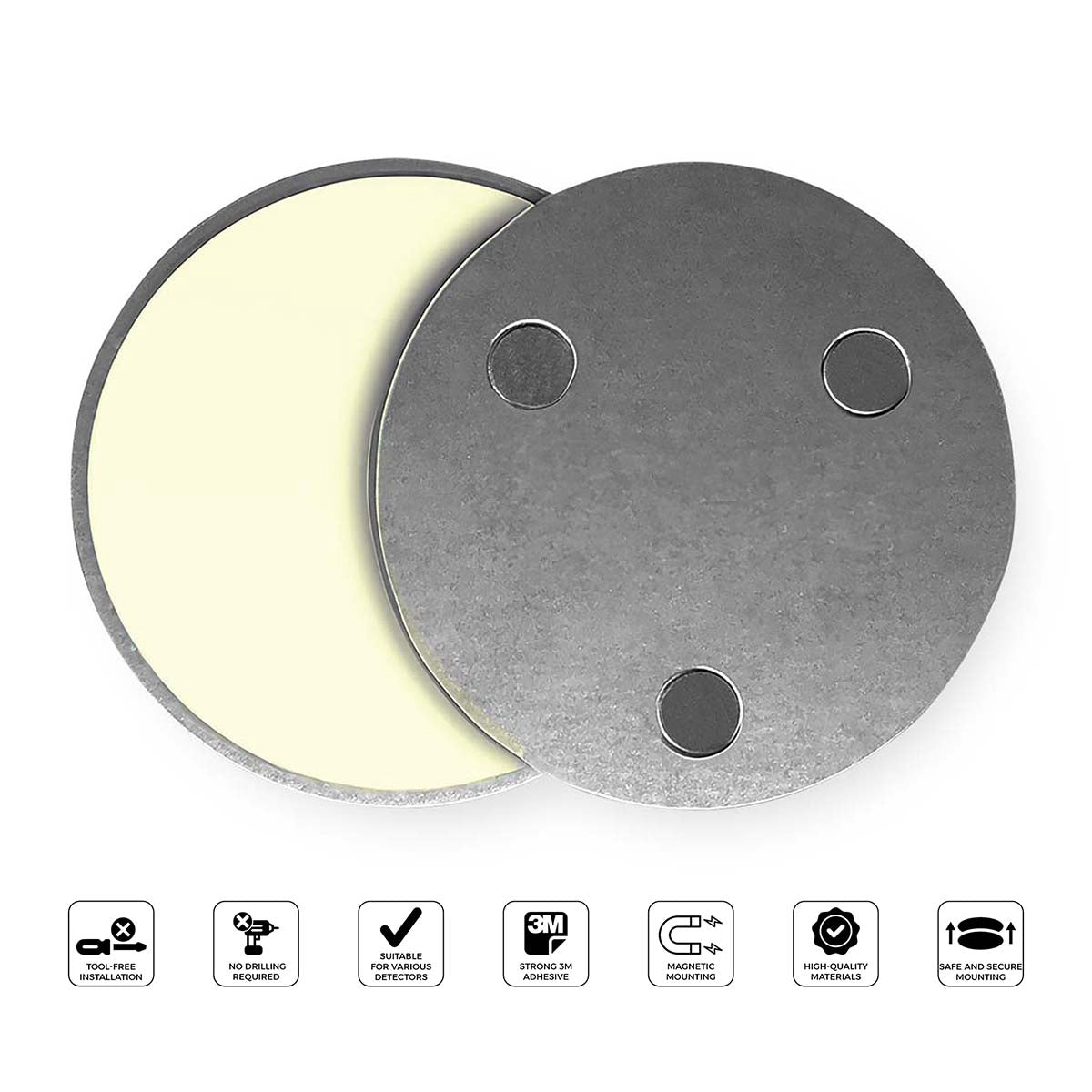 Magnetic Mount Kit for Smoke & CO Detectors, No Drilling