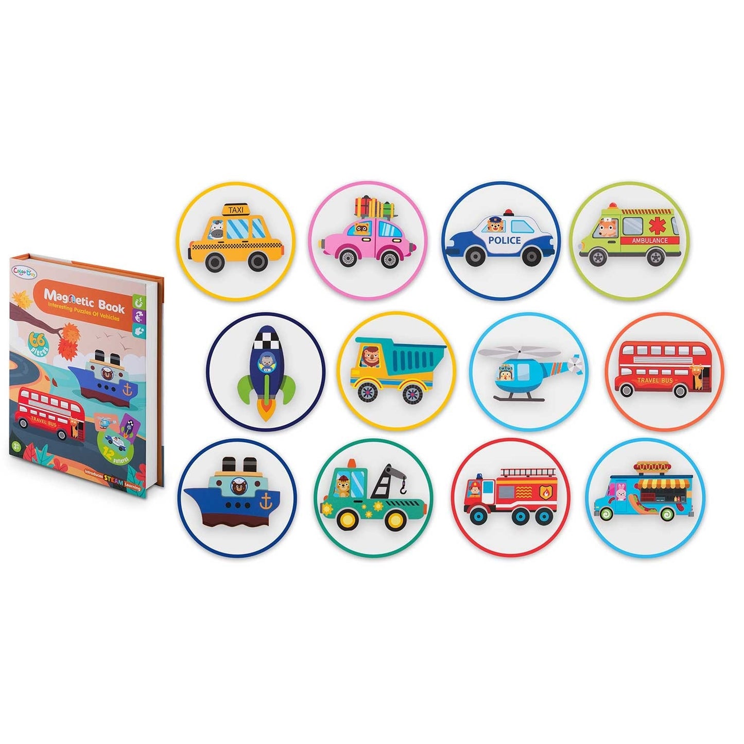 Magnetic Puzzle Book - Vehicles RK-770