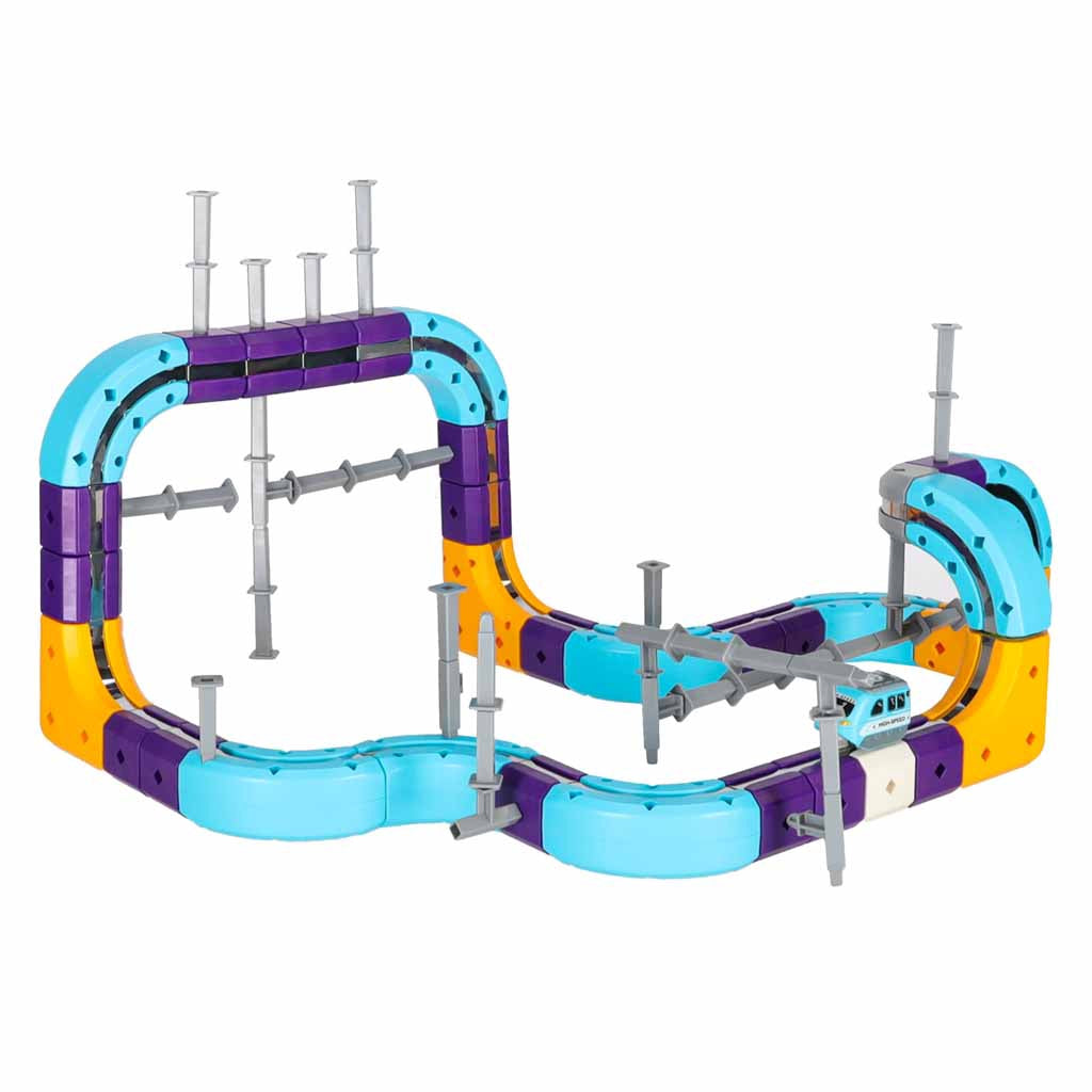 Magnetic Race Track Building Set with Car, 87 Pieces