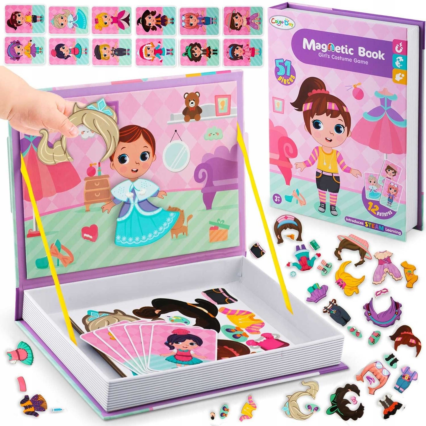 Magnetic book puzzle girl's wardrobe RK-770