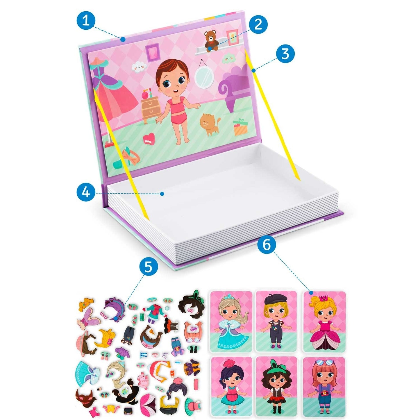 Magnetic book puzzle girl's wardrobe RK-770