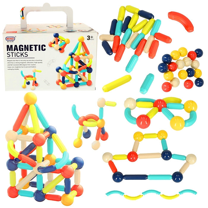 Magnetic bricks for small children 64 pieces in a box