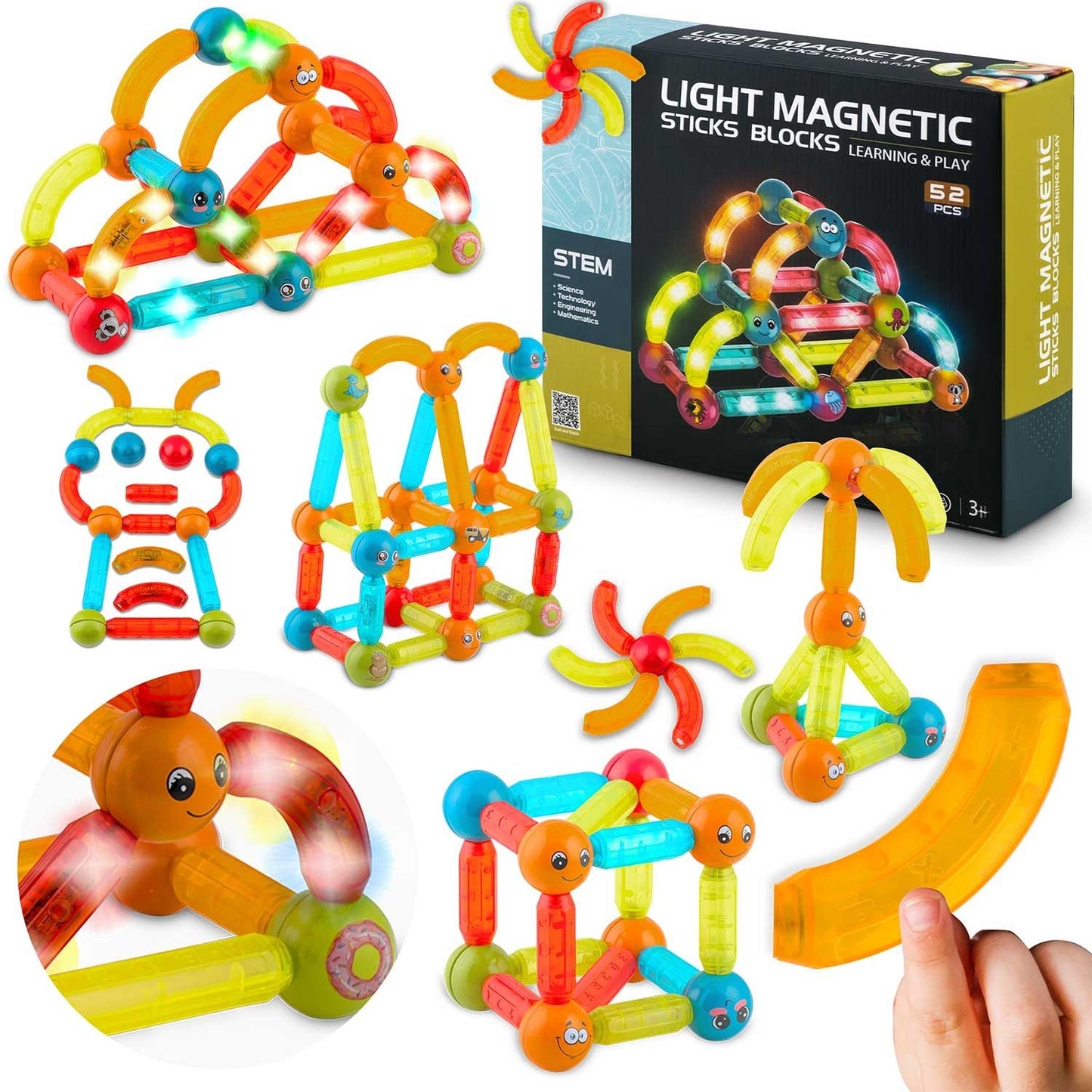 Magnetic building blocks with LED lighting RK-767 from Ricokids