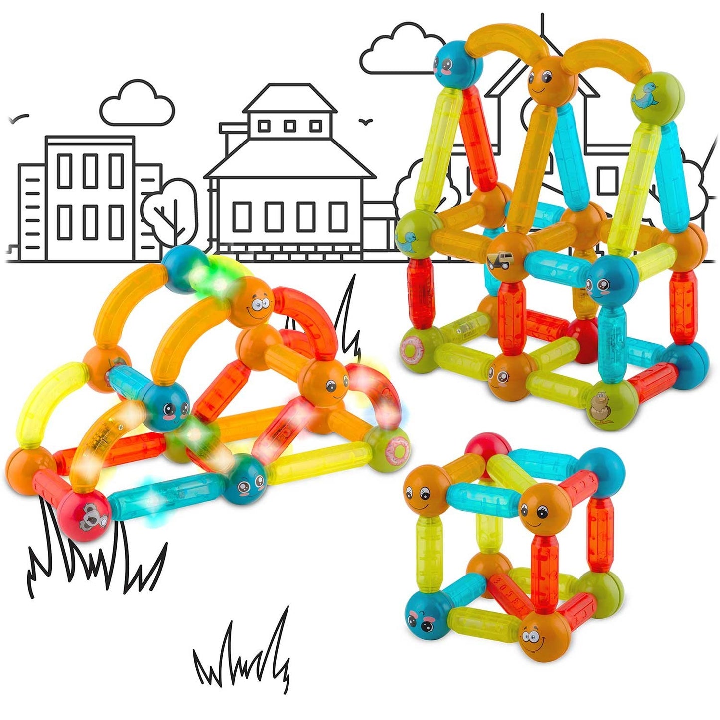 Magnetic building blocks with LED lighting RK-767 from Ricokids
