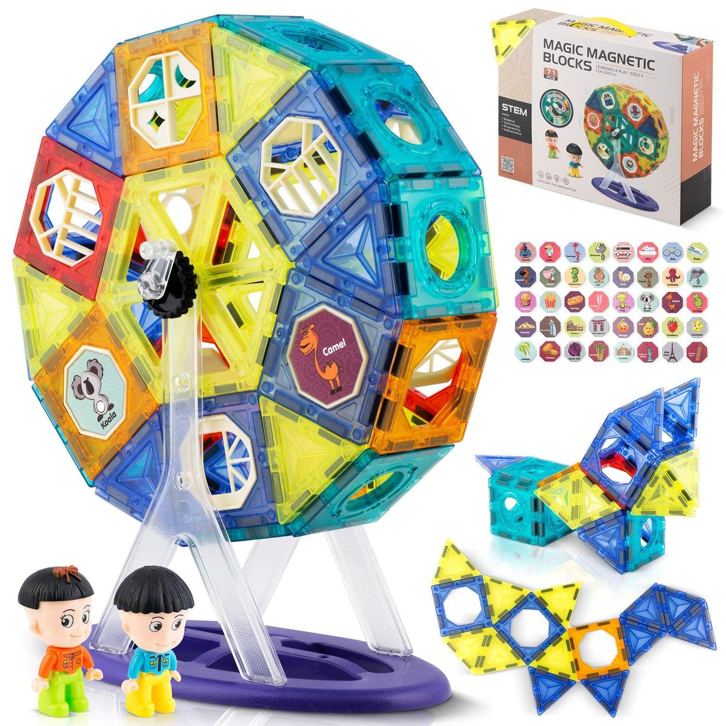 Magnetic building blocks with carousel RK-769 Ricokids