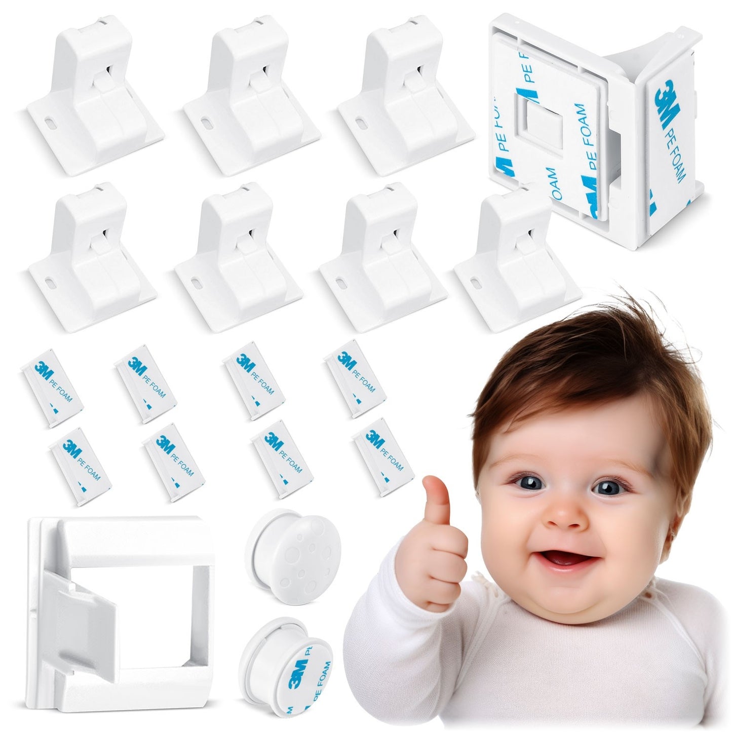 Magnetic cabinet lock Ricokids 798010 - 8 pcs