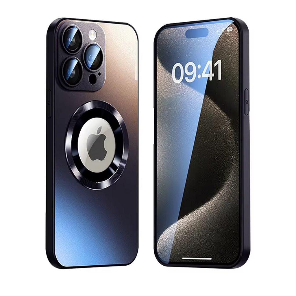 Magnetic case iPhone 16 Pro with lens protection and logo view - Black