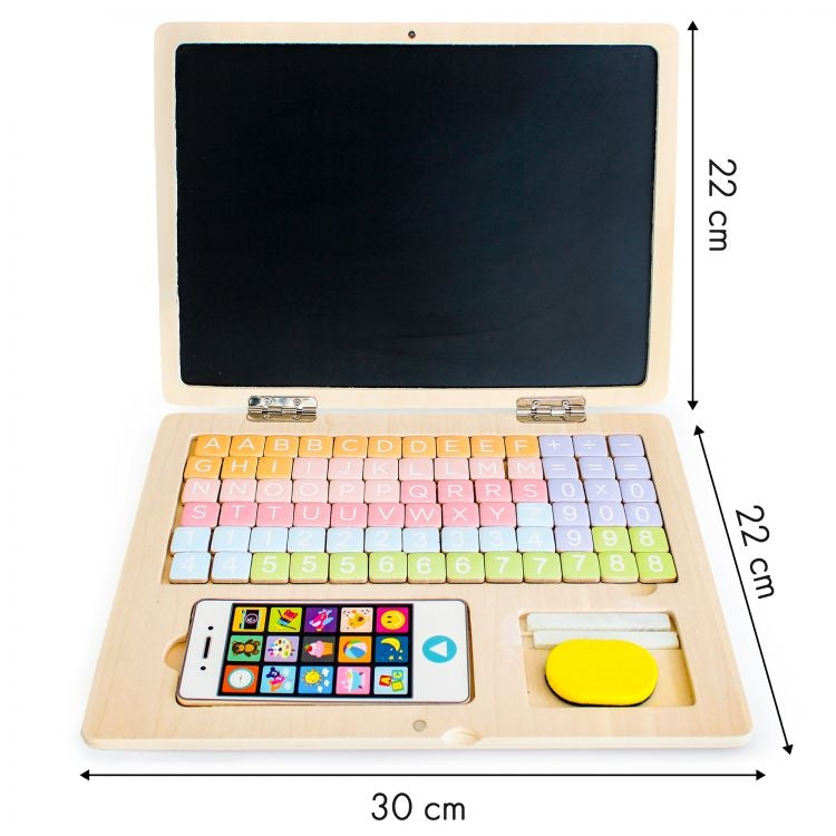 Magnetic educational blackboard laptop letters numbers