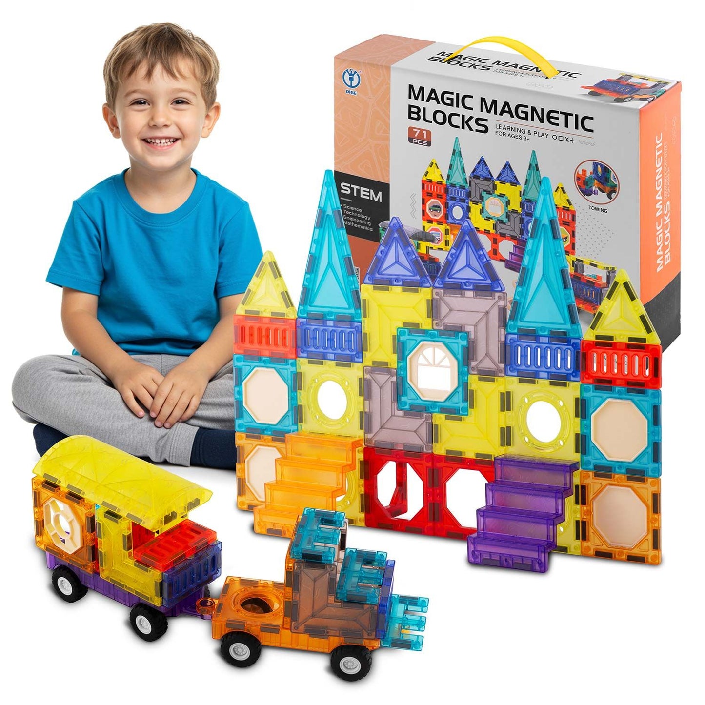 Magnetic educational construction blocks 71 pcs RK-782 Ricokids