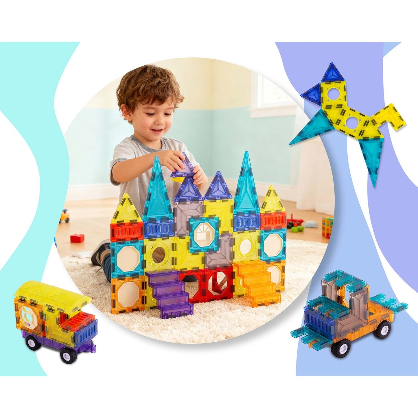Magnetic educational construction blocks 71 pcs RK-782 Ricokids