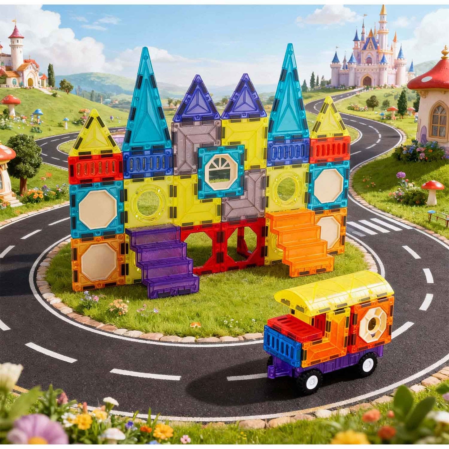 Magnetic educational construction blocks 71 pcs RK-782 Ricokids