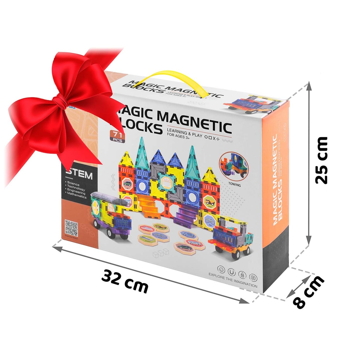Magnetic educational construction blocks 71 pcs RK-782 Ricokids
