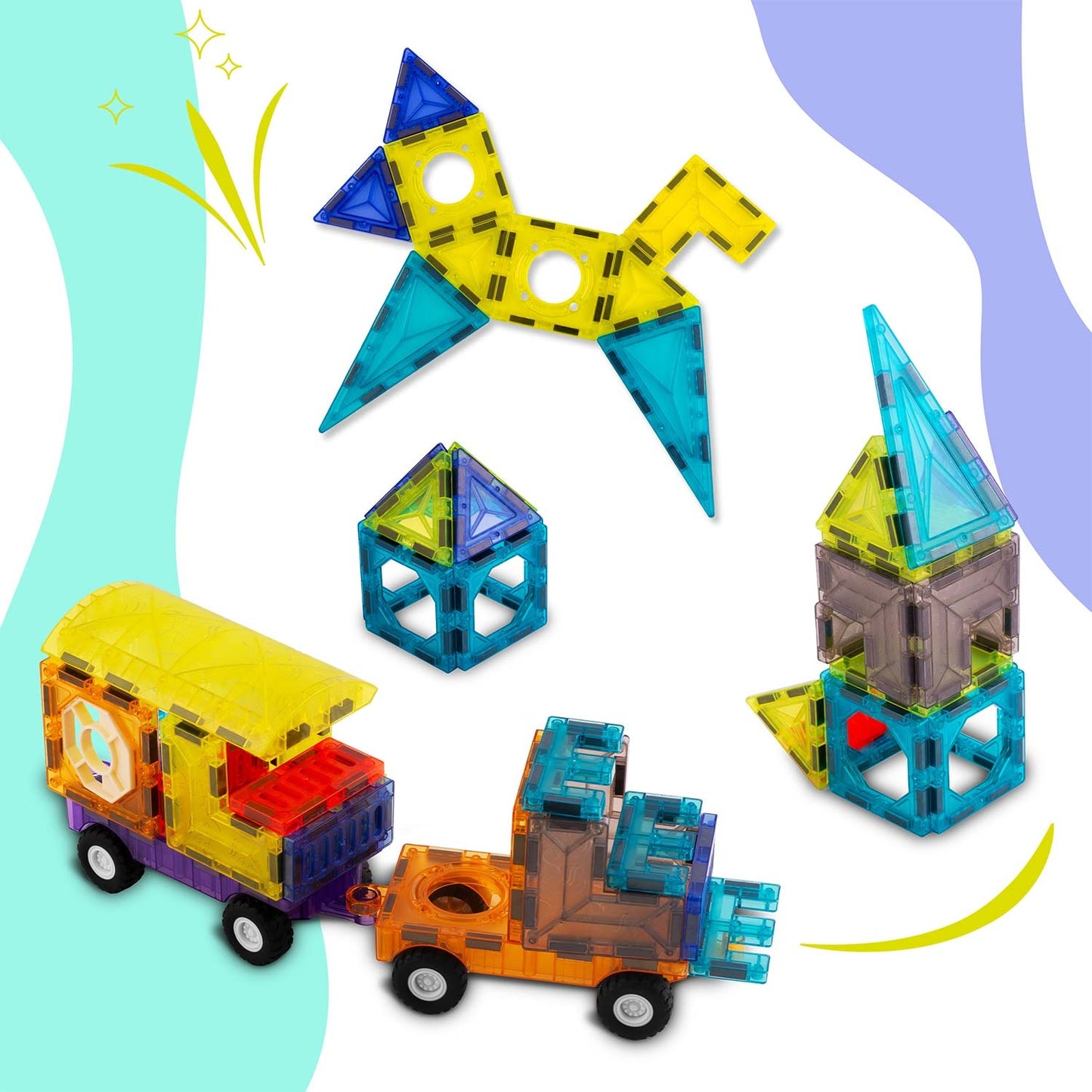 Magnetic educational construction blocks 71 pcs RK-782 Ricokids