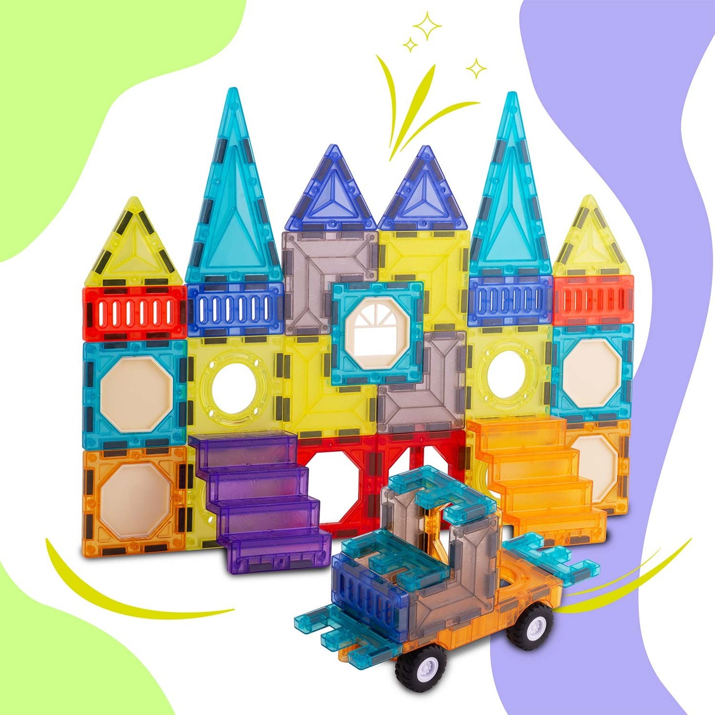 Magnetic educational construction blocks 71 pcs RK-782 Ricokids