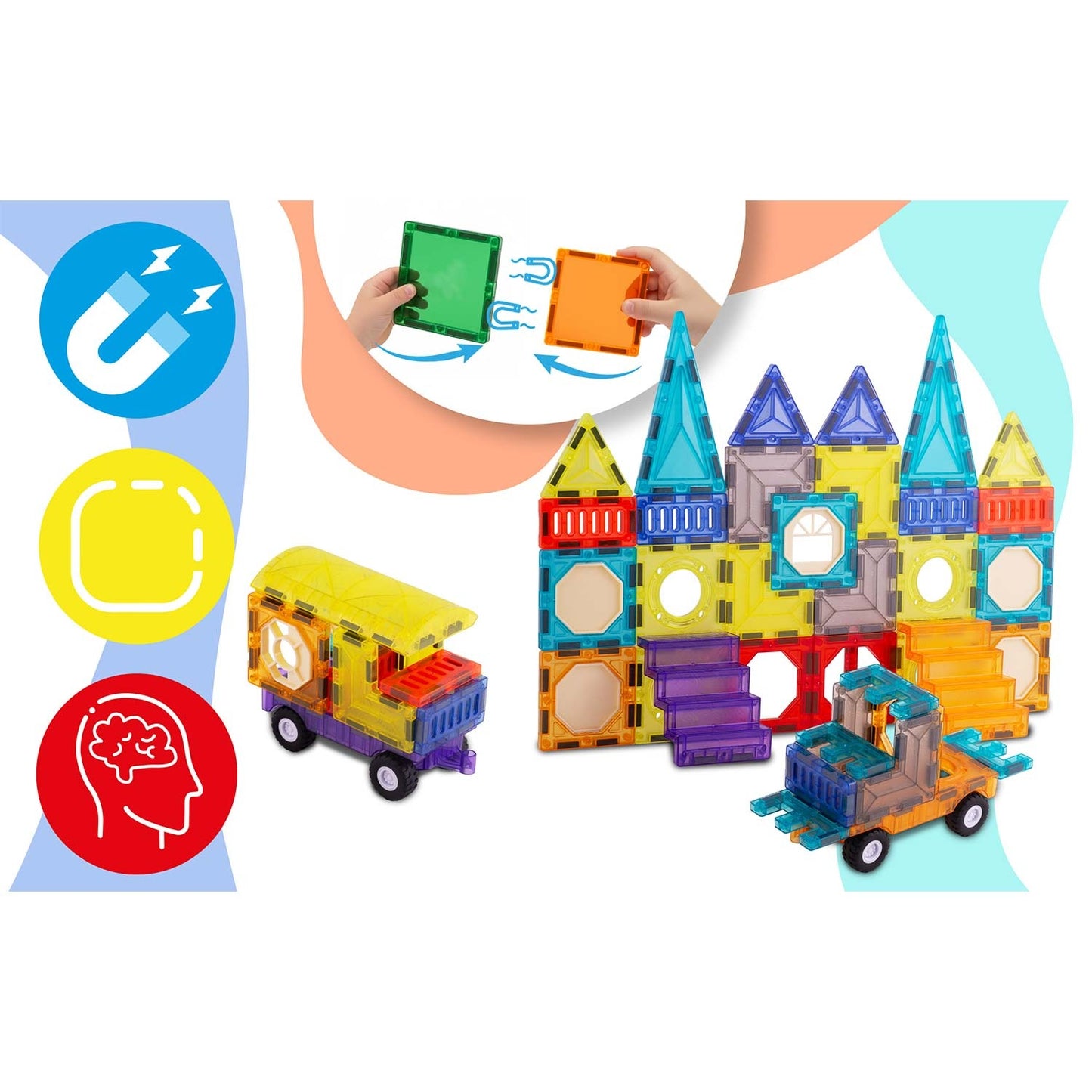Magnetic educational construction blocks 71 pcs RK-782 Ricokids
