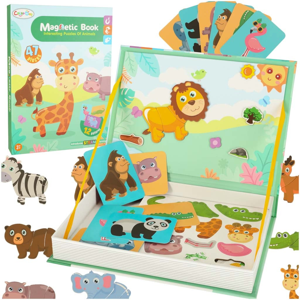 Magnetic jigsaw puzzle safari animals 47el.