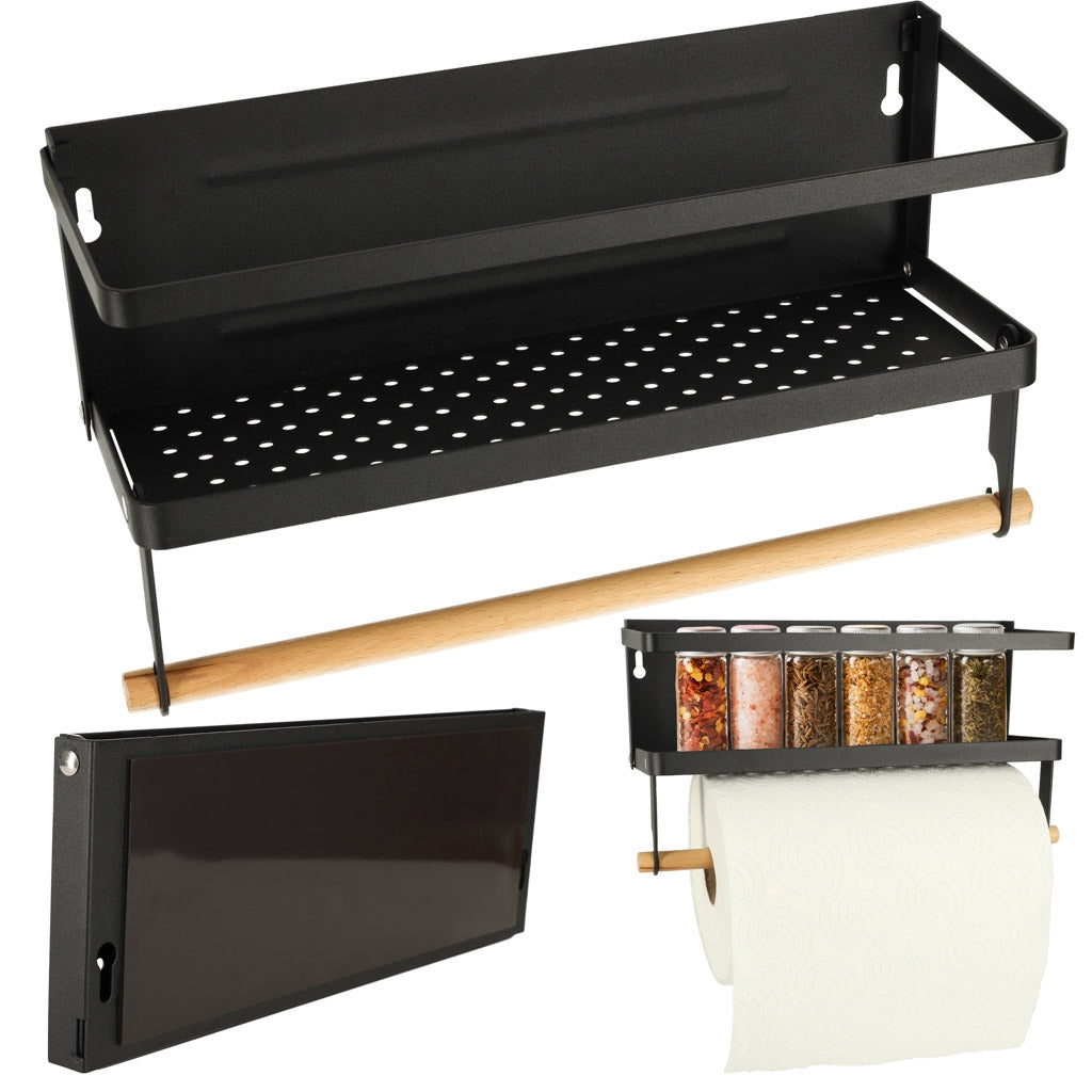 Magnetic shelf for fridge spices kitchen towel 2in1