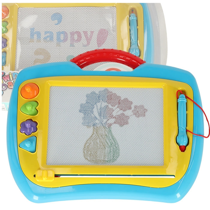 Magnetic whiteboard drawing tablet fountain pen stamps blue