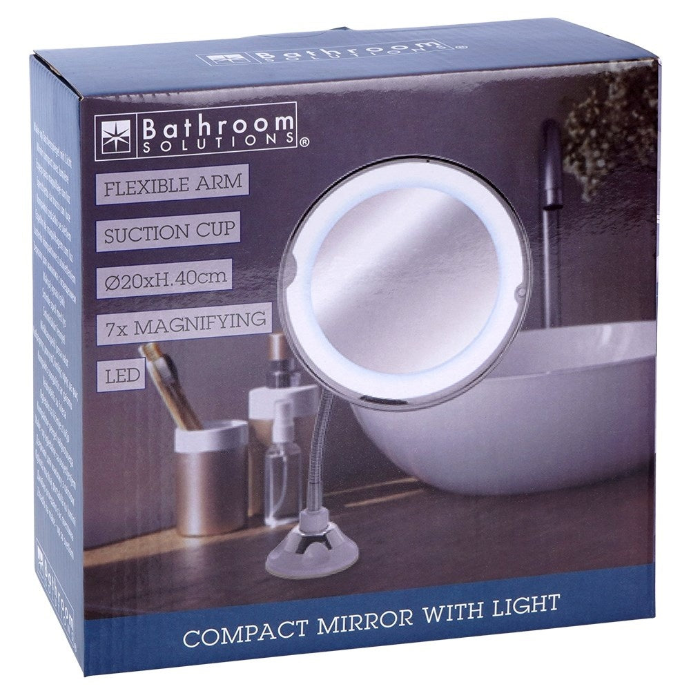 Magnifying Makeup Mirror LED with Flexible Mount and Suction Cup
