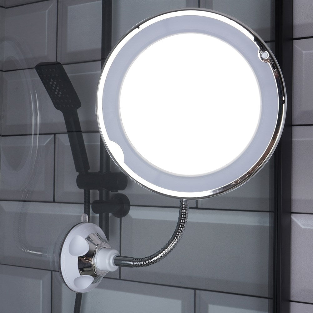 Magnifying Makeup Mirror LED with Flexible Mount and Suction Cup