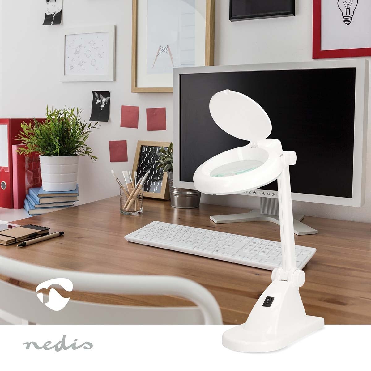 Magnifying Table Lamp, 3+12 Diopter, 6500K, 6W, White