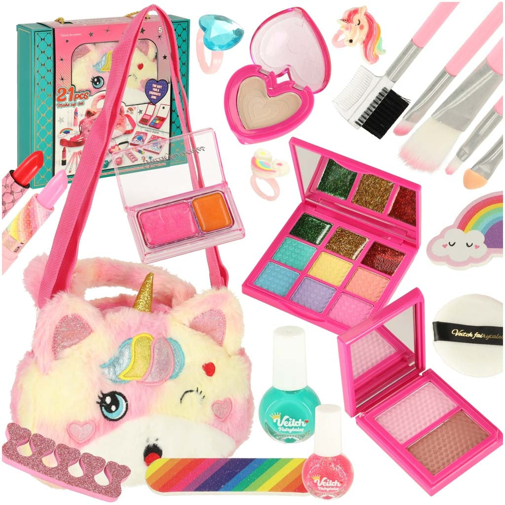 Makeup and Nail Polish Handbag Set, 21 Pieces