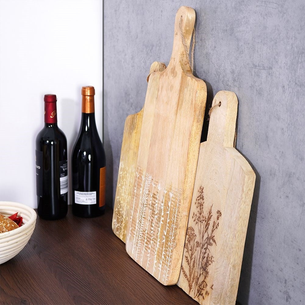 Mango Wood Cutting Board & Serving Tray with Handle