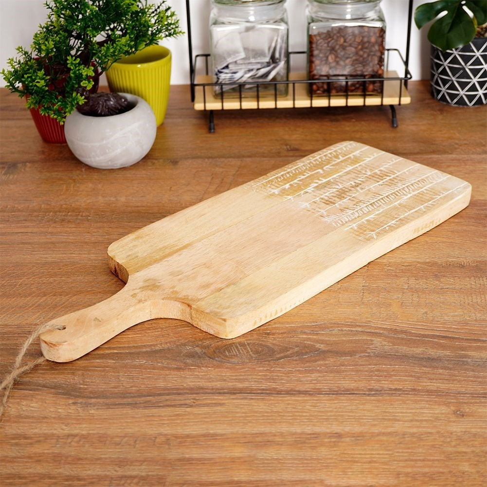 Mango Wood Cutting Board & Serving Tray with Handle