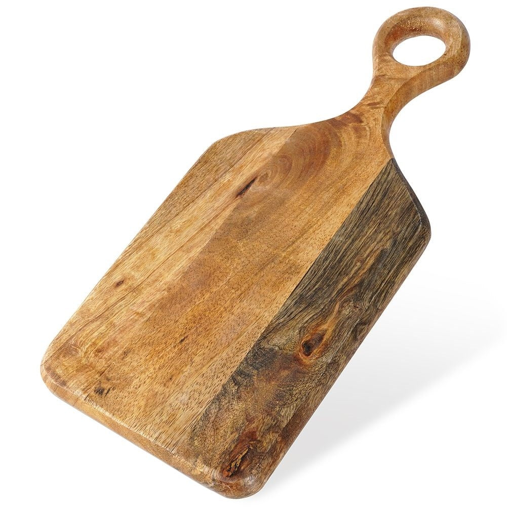Mango Wood Cutting Board with Long Handle for Serving