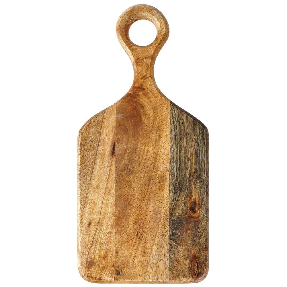 Mango Wood Cutting Board with Long Handle for Serving