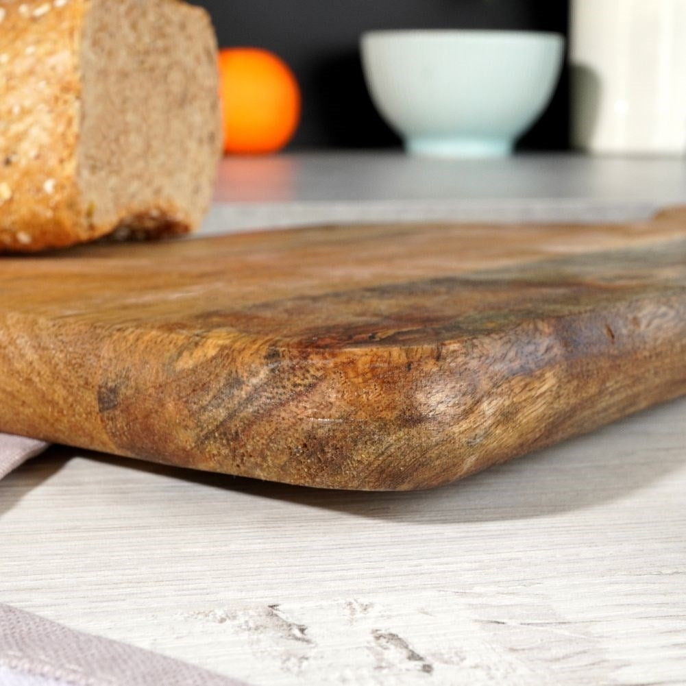 Mango Wood Cutting Board with Long Handle for Serving