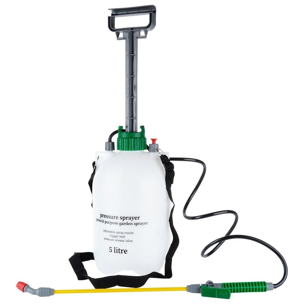 Manual Pressure Sprayer with Adjustable Jet and 5L Tank