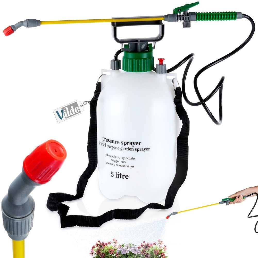 Manual Pressure Sprayer with Adjustable Jet and 5L Tank