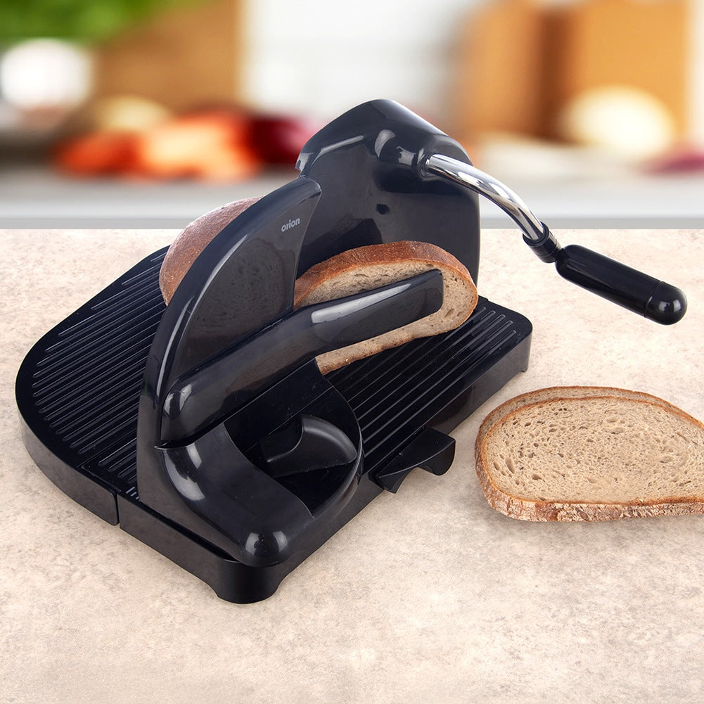 Manual bread slicer, compact, black