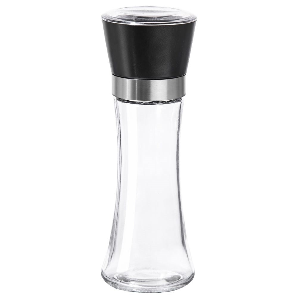 Manual grinder for pepper and salt with adjustable grinding