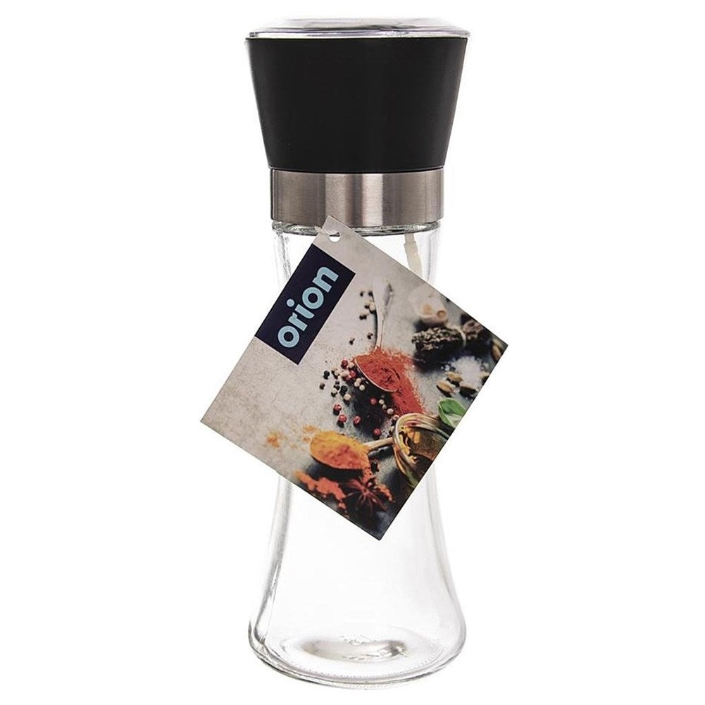 Manual grinder for pepper and salt with adjustable grinding