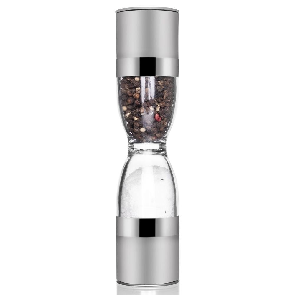 Manual grinder with ceramic grinding wheels for spices