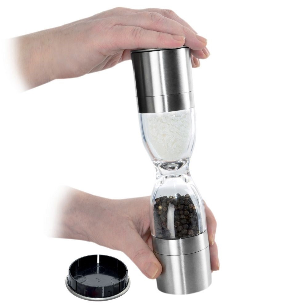 Manual grinder with ceramic grinding wheels for spices