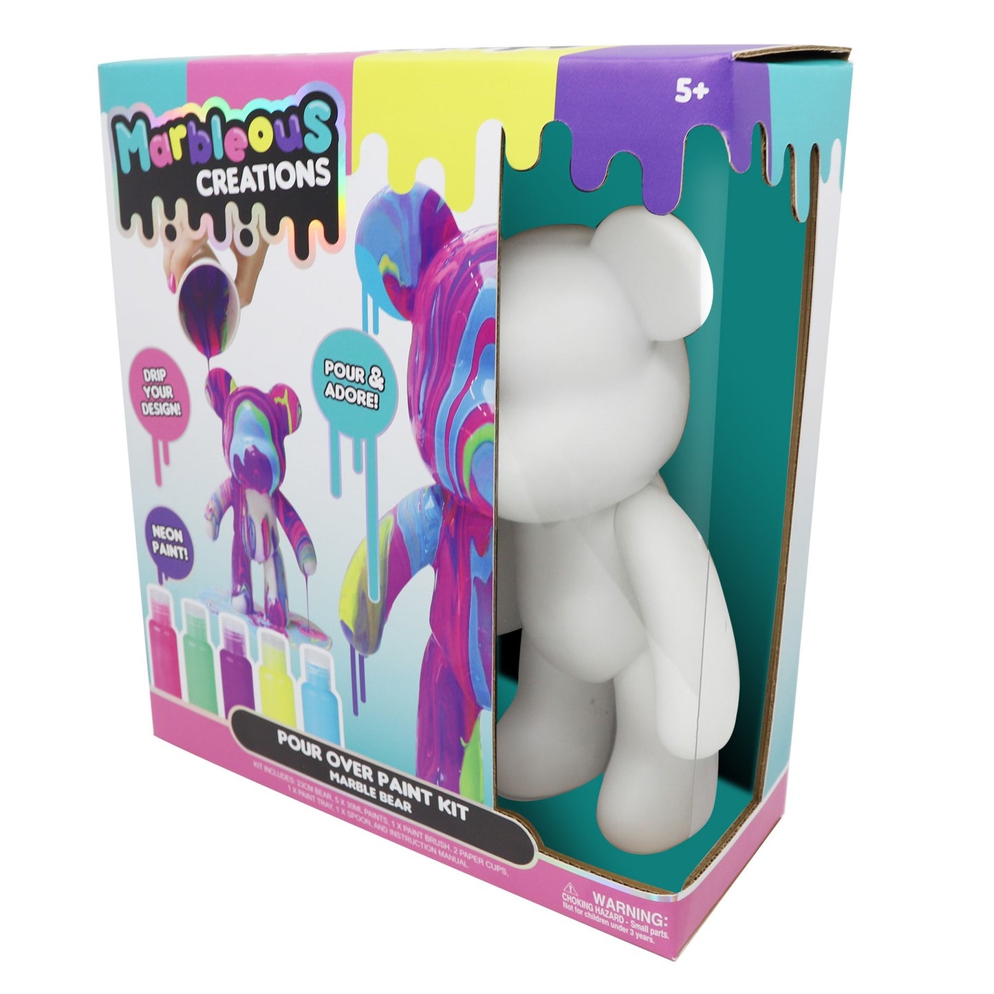 Marble Bear Pouring Kit with Paints and Tools
