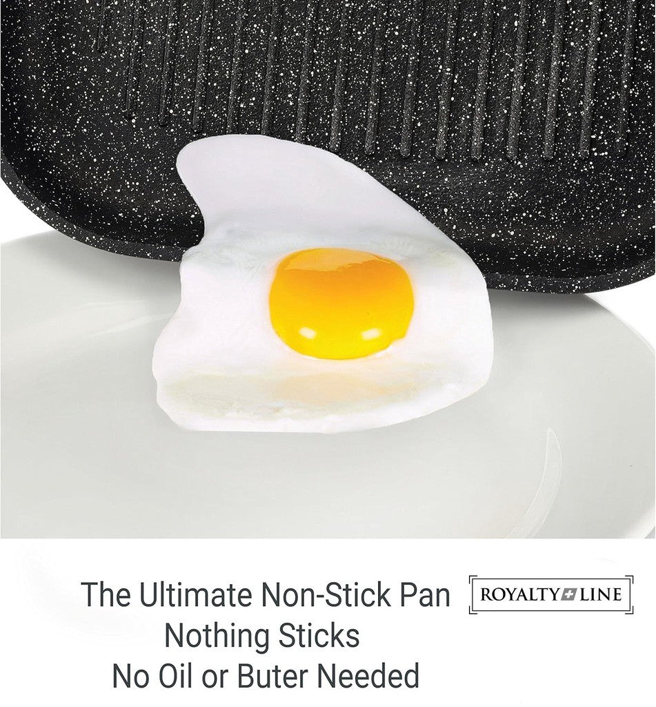 Marble Coated Grill Pan, 28cm – Non-Stick, Dual Spouts