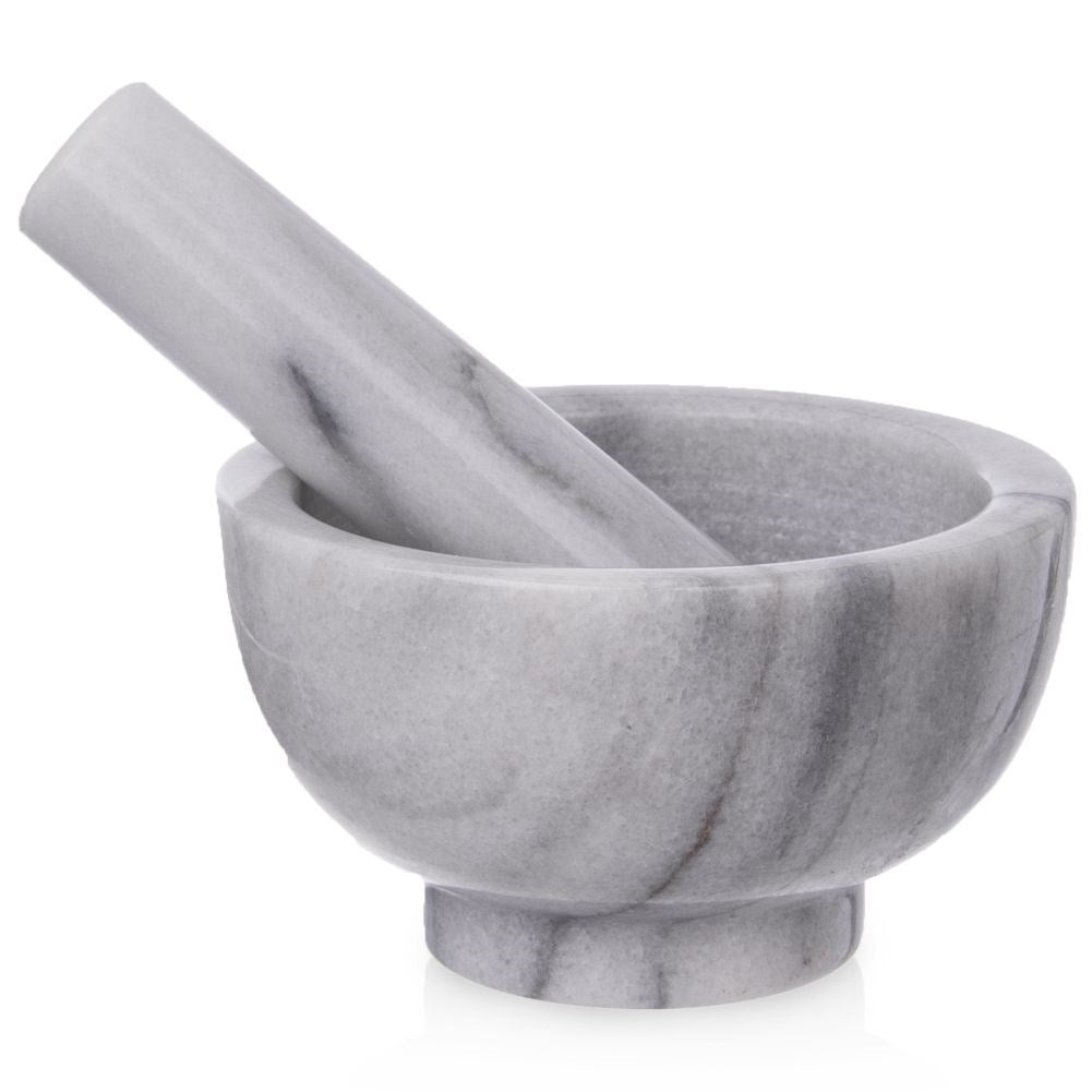 Marble mortar for spices, herbs & pesto - durable quality