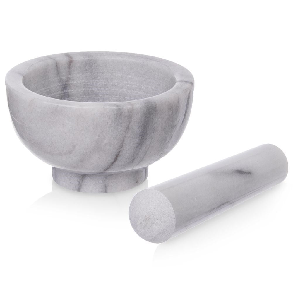 Marble mortar for spices, herbs & pesto - durable quality