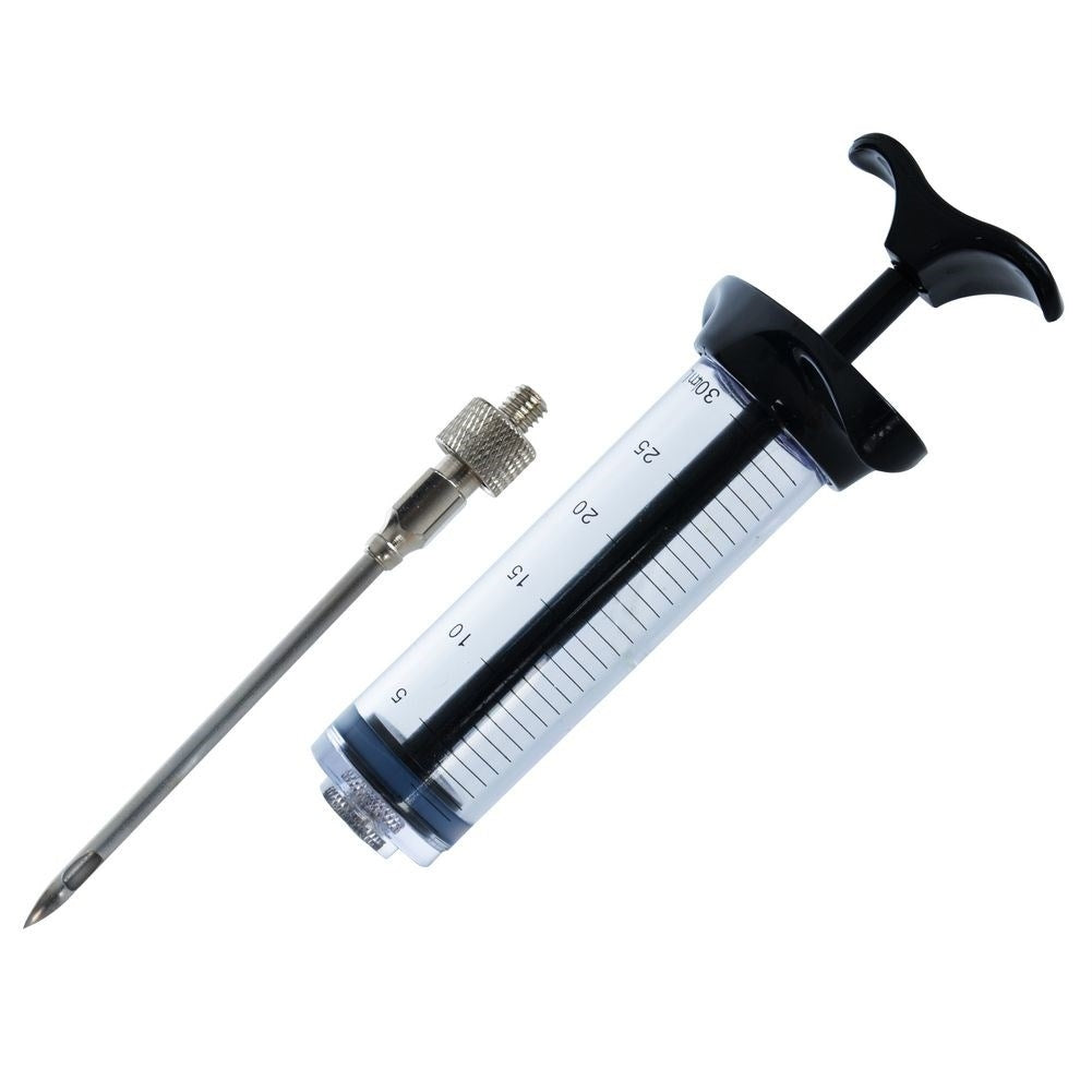 Marinade syringe with graduated scale and 8 cm needle