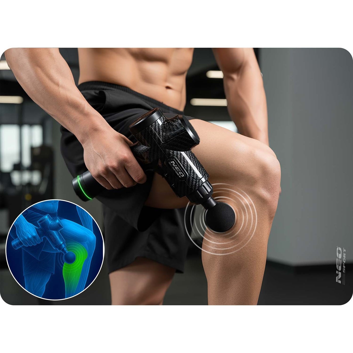 Massage Gun with 9 Attachments – Wireless, 30 Speeds