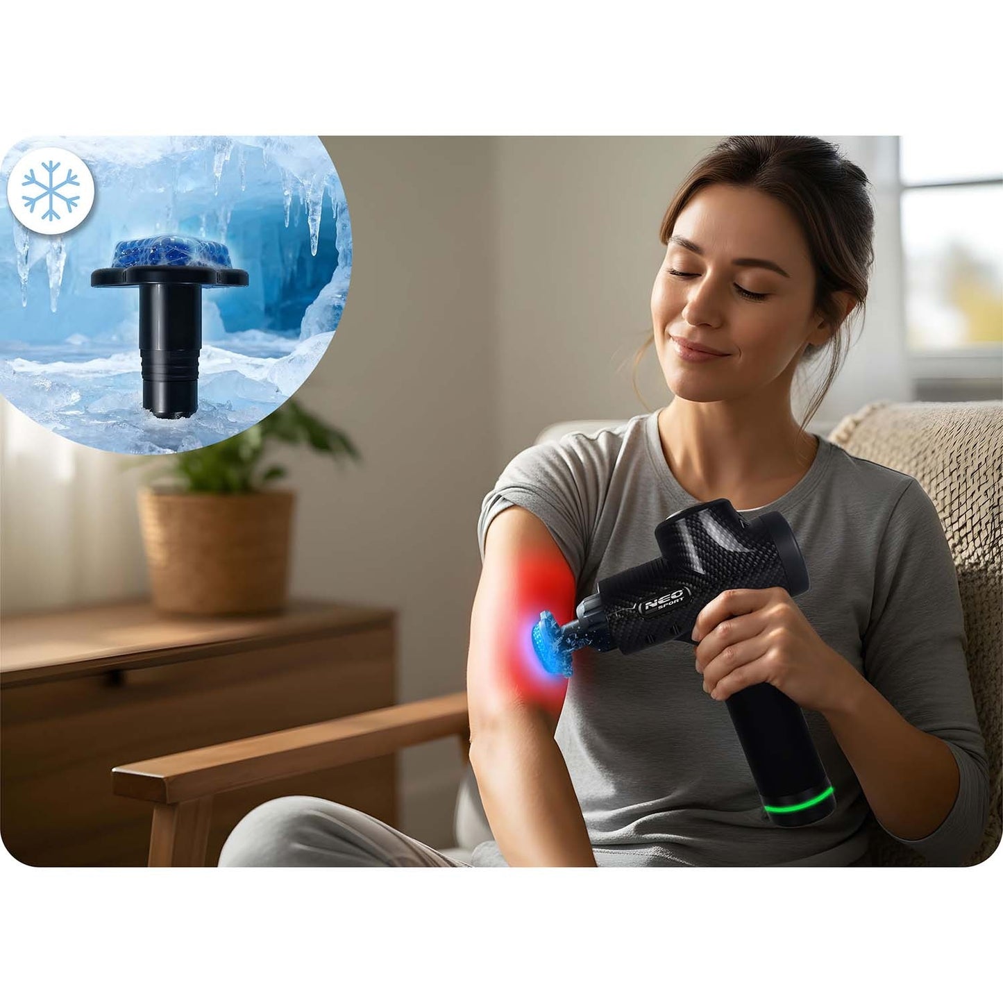 Massage Gun with 9 Attachments – Wireless, 30 Speeds