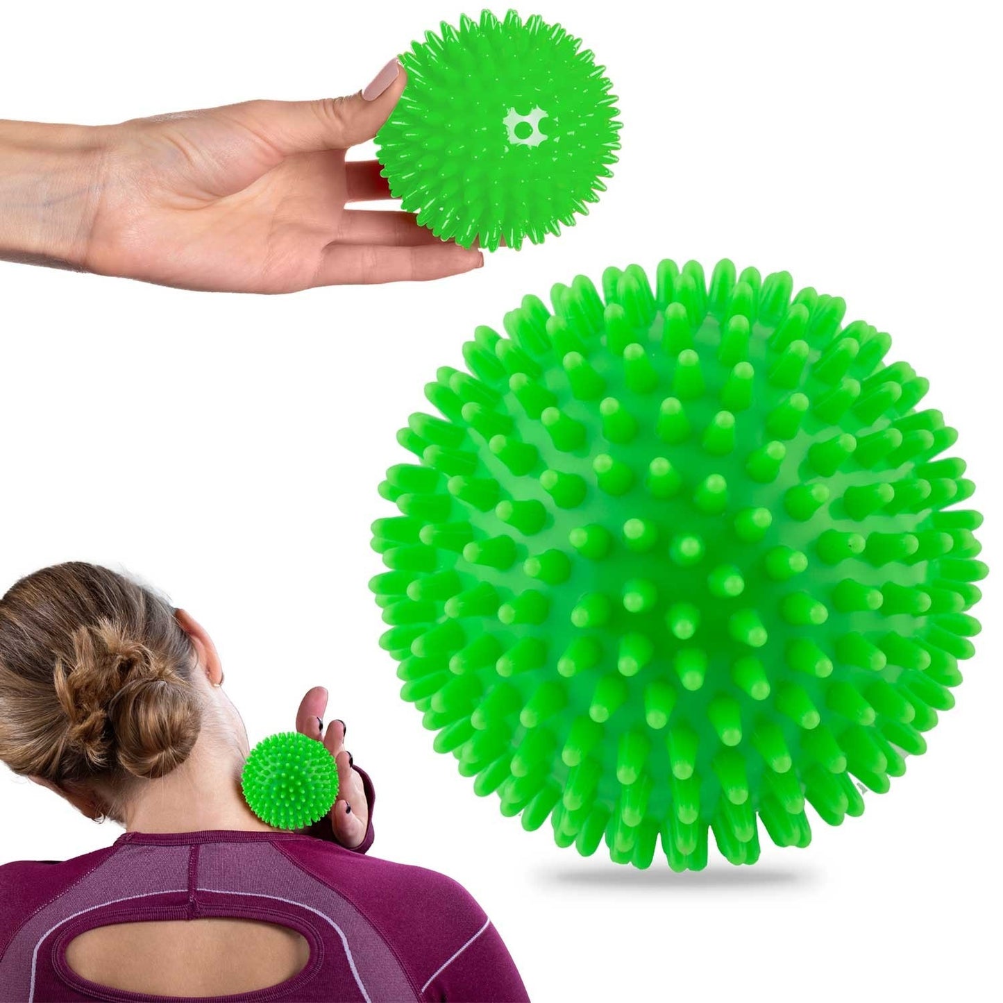Massage and exercise ball 9 cm - Green (NS-957)