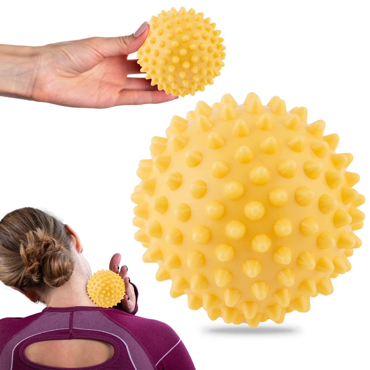 Massage and fitness ball 9.5 cm NS-957 yellow