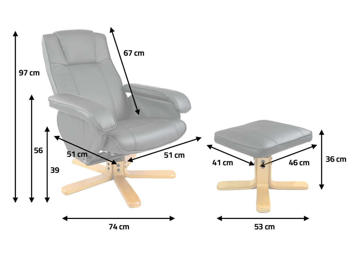 Massage chair with footrest and heating function from Sofotel