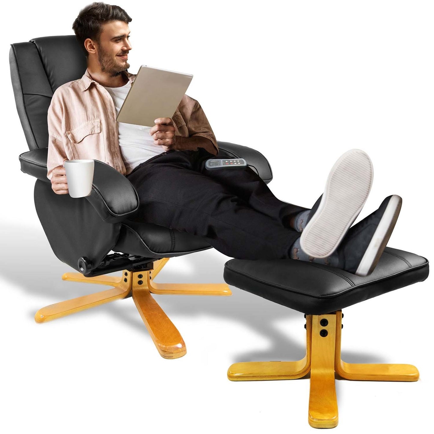 Massage chair with footrest and heating function from Sofotel